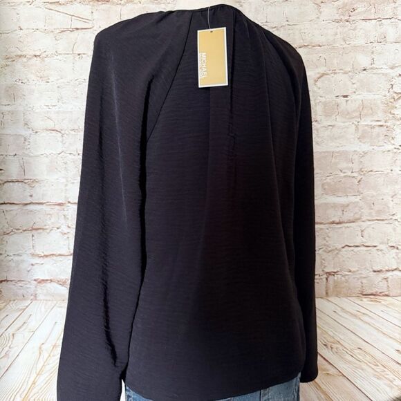 Michael Kors crinkle blouse top flare sleeve - Picture 8 of 10